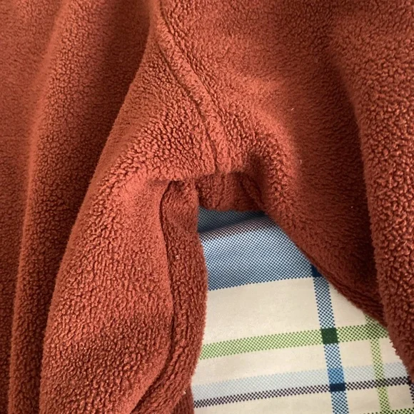 Dark brick and navy fleece jacket - Picture 14 of 17